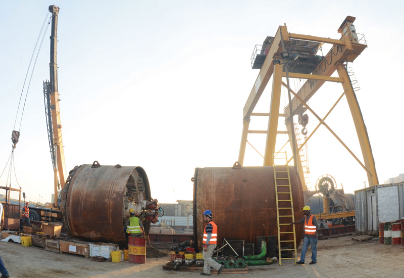 Building capacity: A jacking machine installs pipes on an Almabani job to deliver a new sewerage network in south Jeddah. Building capacity: A jacking machine installs pipes on an Almabani job to deliver a new sewerage network in south Jeddah.
