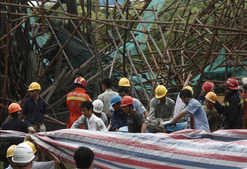 Two workers were killed and four injured when the scaffolding collapsed. Photo: Getty Two workers were killed and four injured when the scaffolding collapsed. Photo: Getty
