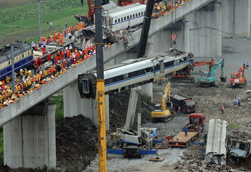 News of the worker deaths comes just days after China's worst rail disaster since 2008. Photo: Getty. News of the worker deaths comes just days after China's worst rail disaster since 2008. Photo: Getty.