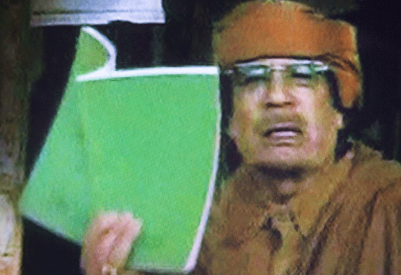 Colonel Gadaffi during his TV appearance Colonel Gadaffi during his TV appearance