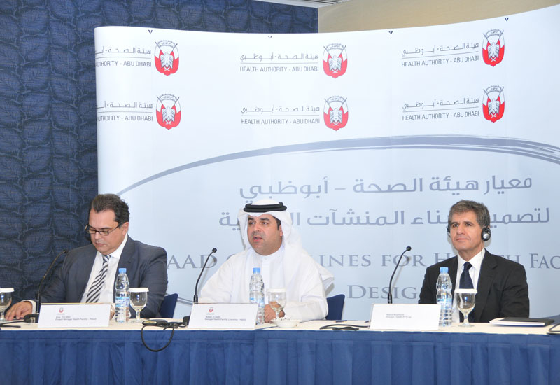 At the launch of the new health facility design standards in Abu Dhabi. At the launch of the new health facility design standards in Abu Dhabi.