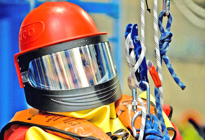 The new hood and cape means rope access equipment can be operated without hindrance. Photo supplied by manufacturer. The new hood and cape means rope access equipment can be operated without hindrance. Photo supplied by manufacturer.