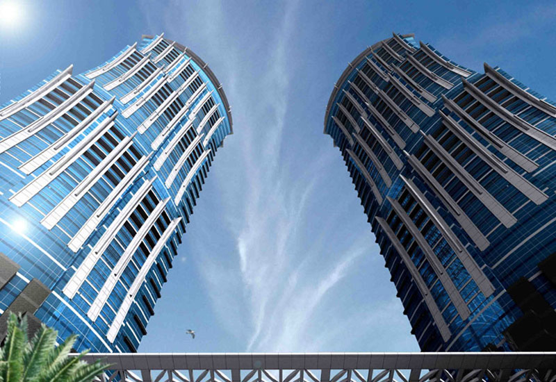 The two towers of the JW Marriott Marquis stand at 355 metres The two towers of the JW Marriott Marquis stand at 355 metres