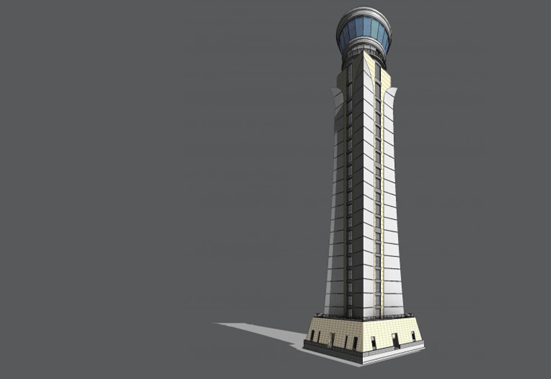 A rendering of the new air traffic control tower. A rendering of the new air traffic control tower.