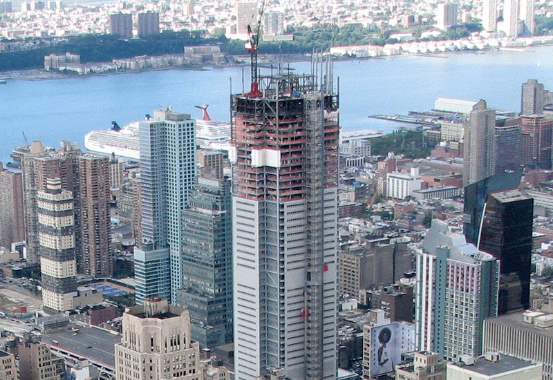 The New York Times building under construction. Photo: Hu Totya The New York Times building under construction. Photo: Hu Totya
