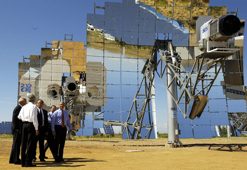 Parabolic reflectors transform solar engery in to electricity. Photo by Getty, for illustration only. Parabolic reflectors transform solar engery in to electricity. Photo by Getty, for illustration only.