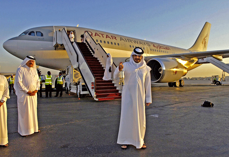 H EQatar's Sheikh Joaan Bin Hamad Al-Thani on the tarmac of the existing Doha airport. File picture for reference only. H EQatar's Sheikh Joaan Bin Hamad Al-Thani on the tarmac of the existing Doha airport. File picture for reference only.