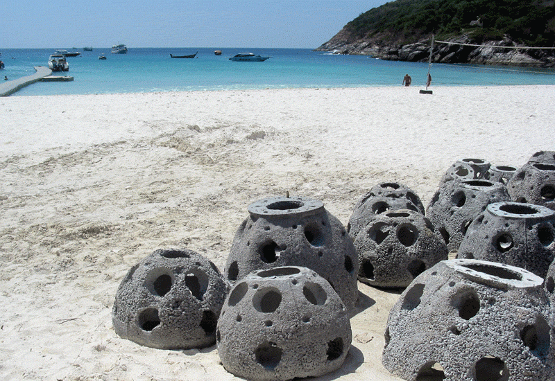 These artificial reefs were laid in Phuket to help attract sea-life to the area. Photo by Getty. These artificial reefs were laid in Phuket to help attract sea-life to the area. Photo by Getty.