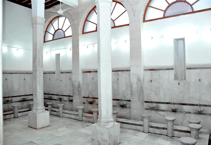 The male ablution room at the Great Umayyad Mosque in Damascus. The male ablution room at the Great Umayyad Mosque in Damascus.