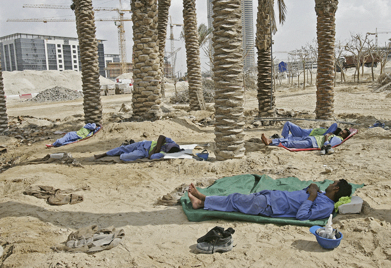 the summer midday work ban was brought in to protect workers from the dangers of heat exhaustion and heat stroke. Photo: ITP images. the summer midday work ban was brought in to protect workers from the dangers of heat exhaustion and heat stroke. Photo: ITP images.