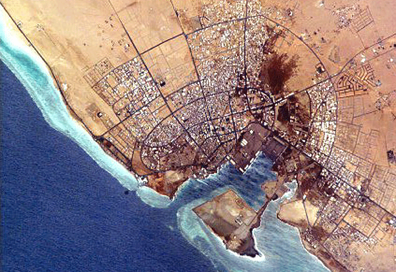The Red Sea port town of Yanbu. Picture: NASA. The Red Sea port town of Yanbu. Picture: NASA.
