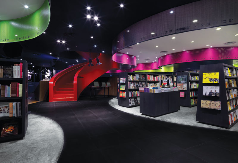 A central spine curves sinuously through the store. A central spine curves sinuously through the store.