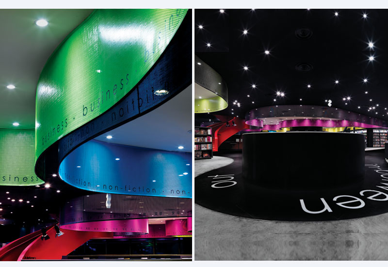 Each zone is separated by a colour-coded canopy. Each zone is separated by a colour-coded canopy.