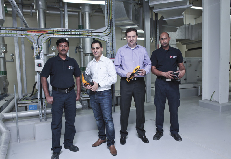 Members of Duserve FM's MEP team with the tools of their trade. Members of Duserve FM's MEP team with the tools of their trade.