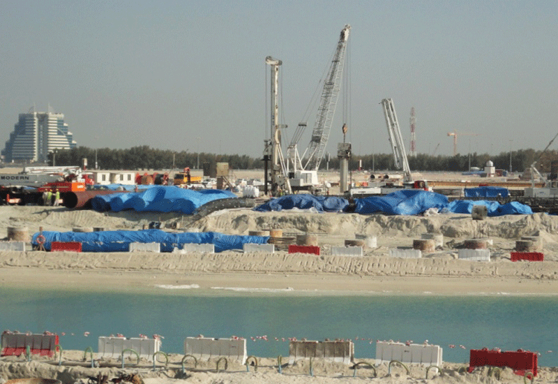 The North Manama causeway under construction The North Manama causeway under construction