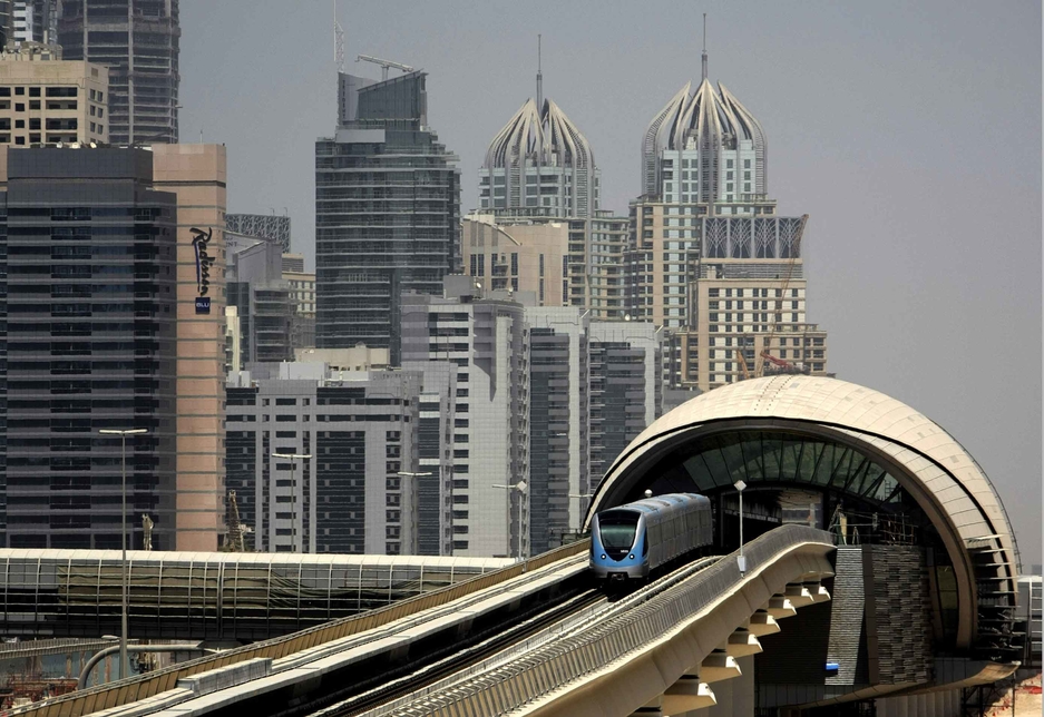 The distinctive Dubai Metro stations fast became a city landmark. The distinctive Dubai Metro stations fast became a city landmark.