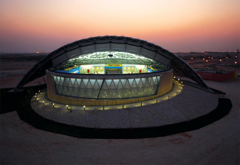 The model stadium was built to prove that Qatar could deal with its hot and humid climate. The model stadium was built to prove that Qatar could deal with its hot and humid climate.