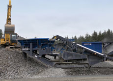 GRIND TO A CRAWL: Tracked crushing plants can improve efficiency, while gravity powered conveyers are a safe and effective way of moving the stone fro GRIND TO A CRAWL: Tracked crushing plants can improve efficiency, while gravity powered conveyers are a safe and effective way of moving the stone fro