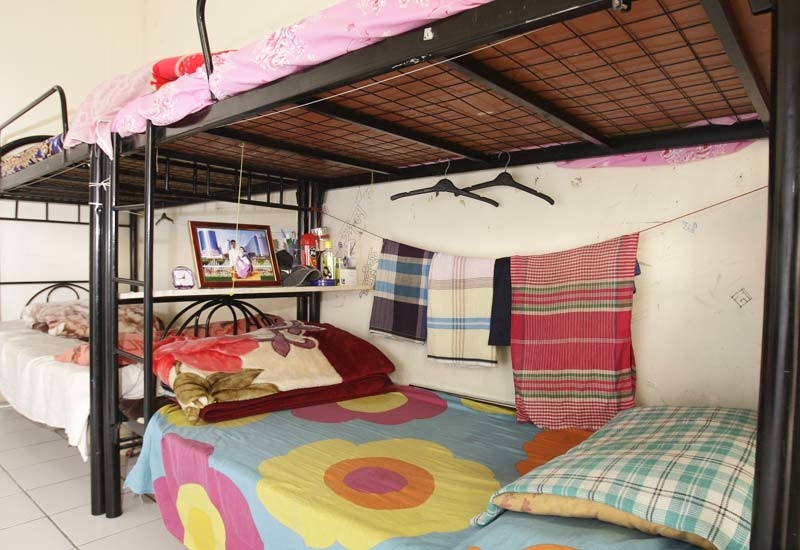 A bedroom in one of Arabtec's labour camps. A bedroom in one of Arabtec's labour camps.