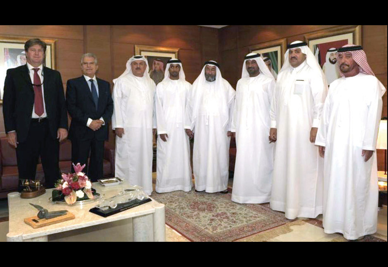 At the signing: His Highness Sheikh Ahmed bin Saeed Al Maktoum, president of the Dubai Civil Aviation Authority and chairman of the Dubai Aviation Cit At the signing: His Highness Sheikh Ahmed bin Saeed Al Maktoum, president of the Dubai Civil Aviation Authority and chairman of the Dubai Aviation Cit