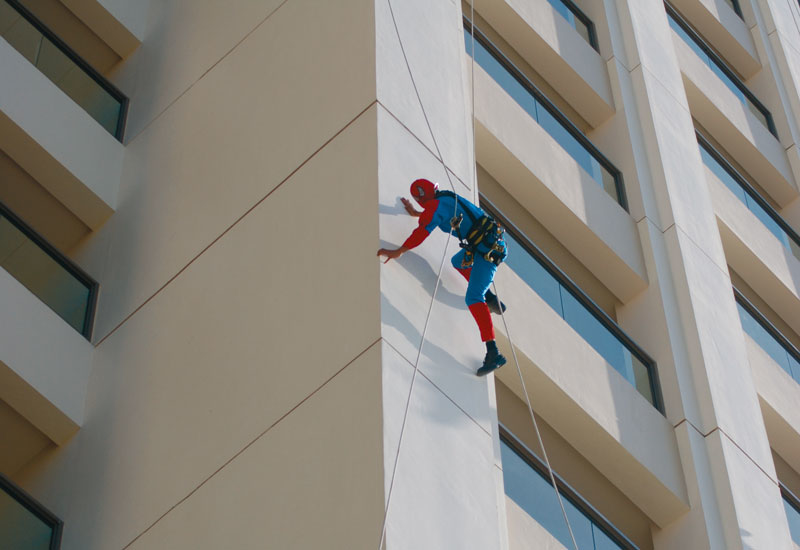 Spider-Style's technicians are all highly-trained, highly-skilled and experienced abseilers. Spider-Style's technicians are all highly-trained, highly-skilled and experienced abseilers.