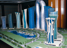 Six international contractors are in the running to build the two 65-storey towers that will form the centrepiece of the development. Six international contractors are in the running to build the two 65-storey towers that will form the centrepiece of the development.