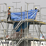 Tarpaulin was visible all over the UAE last week as heavy rain slowed down projects all over the country. Tarpaulin was visible all over the UAE last week as heavy rain slowed down projects all over the country.