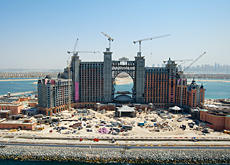 Exterior paintwork on Atlantis is underway. Exterior paintwork on Atlantis is underway.