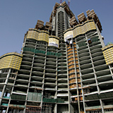 Meva claims to have the biggest share of on-site concrete works on the Burj Dubai, with the floor slabs covering the equivalent of 33 football fields. Meva claims to have the biggest share of on-site concrete works on the Burj Dubai, with the floor slabs covering the equivalent of 33 football fields.