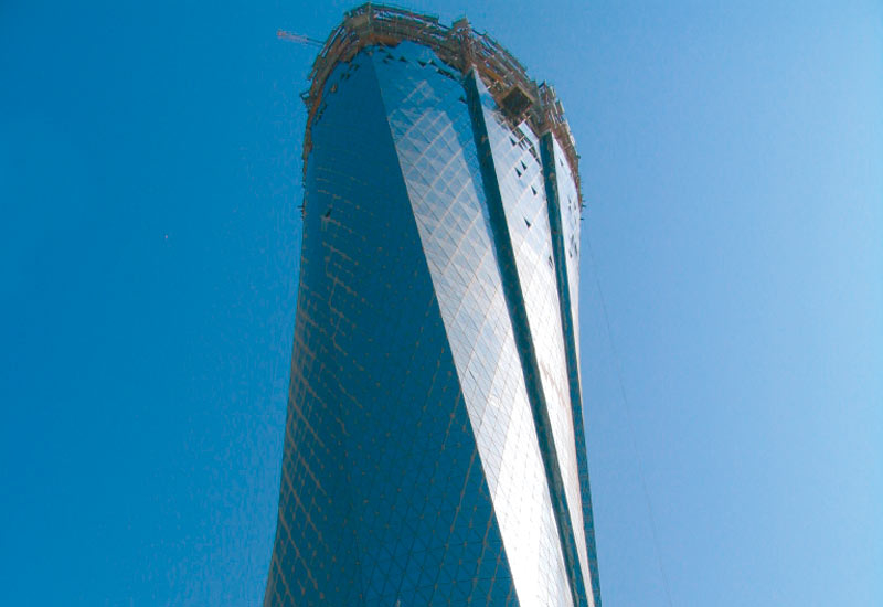 Triangular glass panels were used for the cladding of Al bidda tower in Doha, Qatar. Triangular glass panels were used for the cladding of Al bidda tower in Doha, Qatar.
