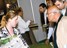 There was a constant flow of visitors at the event. There was a constant flow of visitors at the event.