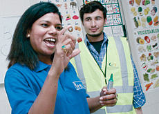Lakshmi Montgomery wants to make a difference to the lifestyle in the labour camps. Lakshmi Montgomery wants to make a difference to the lifestyle in the labour camps.