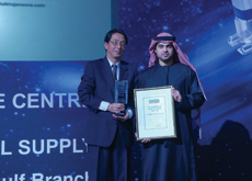 Iibrahim Al Khaja with HItachi’s Mr. Okano. Iibrahim Al Khaja with HItachi’s Mr. Okano.