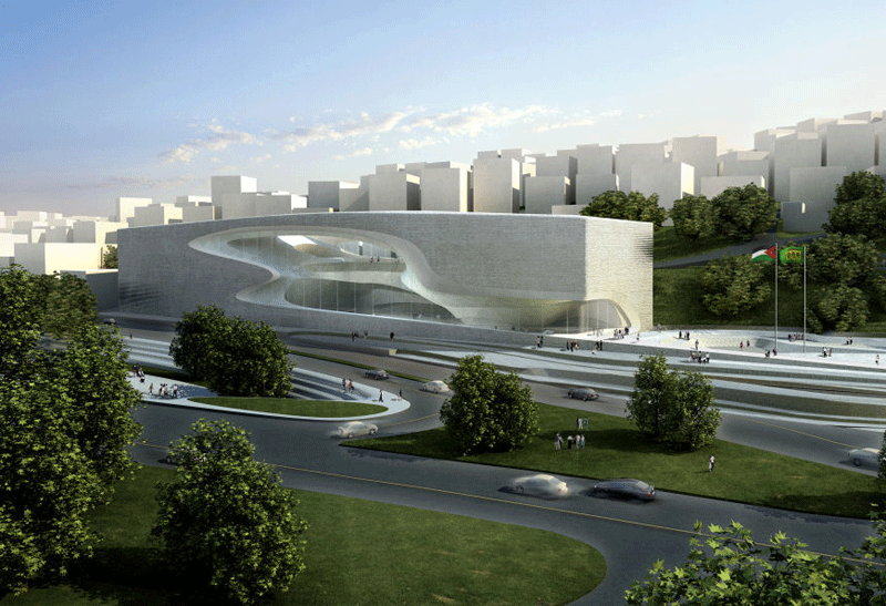 The design of the building was inspired by the ancient rock city of Petra The design of the building was inspired by the ancient rock city of Petra