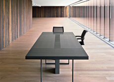 Buro 45 chooses dark woods for these rectangular conference tables. Buro 45 chooses dark woods for these rectangular conference tables.