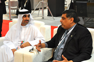 Ministry of Economy's Yousuf Ali Hassan chats with Milk's Saadullah Khan. Ministry of Economy's Yousuf Ali Hassan chats with Milk's Saadullah Khan.
