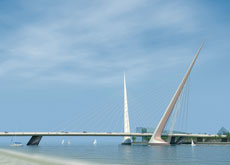 The unique form of the PJA Bridge. The unique form of the PJA Bridge.