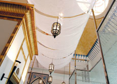abrics from Atmosphere and Lelievre Middle East were used to create structure in a place where structural changes were not permitted. abrics from Atmosphere and Lelievre Middle East were used to create structure in a place where structural changes were not permitted.