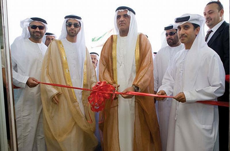 H.H. Sheikh Saud bin Saqr Al Qasimi, Crown Prince and Deputy Ruler of Ras Al Khaimah inaugurating the glass processing plant H.H. Sheikh Saud bin Saqr Al Qasimi, Crown Prince and Deputy Ruler of Ras Al Khaimah inaugurating the glass processing plant