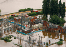 Castlemead power station, Gloucestershire, is submerged during the recent floods in the UK. (Getty Images) Castlemead power station, Gloucestershire, is submerged during the recent floods in the UK. (Getty Images)