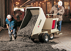 Tipping point: the Terex PB 16 power buggy in action. Tipping point: the Terex PB 16 power buggy in action.