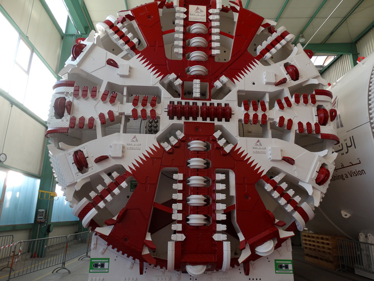 A tunnel boring machine. A tunnel boring machine.
