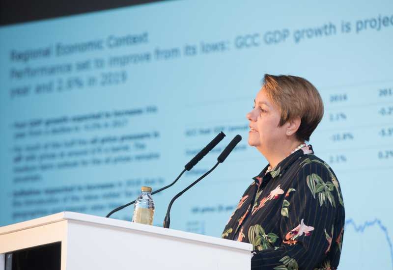 Cynthia Corby, Deloitte Middle East's audit and assurance partner and construction industry leader at Leaders UAE 2018 in Dubai. Cynthia Corby, Deloitte Middle East's audit and assurance partner and construction industry leader at Leaders UAE 2018 in Dubai.