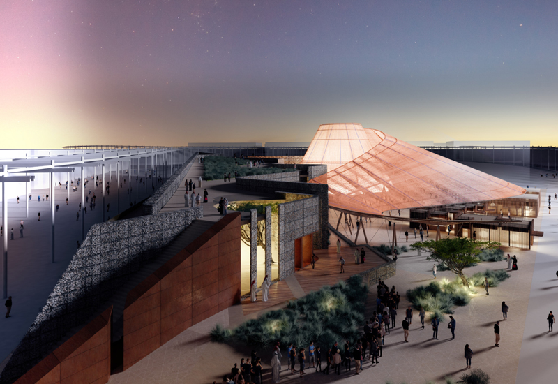 Expo 2020 Dubai's concrete-free Opportunity Pavilion will be built using recyclable materials. Expo 2020 Dubai's concrete-free Opportunity Pavilion will be built using recyclable materials.
