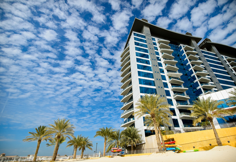 Cladding on Dubai's Adriatic Building has been replaced, following a fire that hit the Palm Jumeirah building in 2016. Cladding on Dubai's Adriatic Building has been replaced, following a fire that hit the Palm Jumeirah building in 2016.