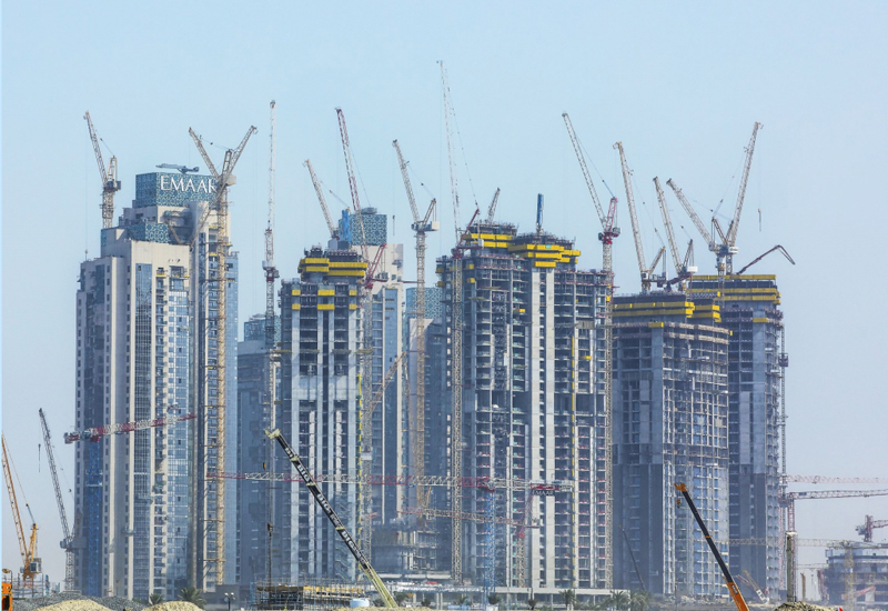 Dubai Creek Harbour Construction Site Uses Anti Collision Crane