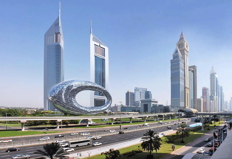 Museum of the Future is located close to Emirates Towers on Sheikh Zayed Road in Dubai. Museum of the Future is located close to Emirates Towers on Sheikh Zayed Road in Dubai.