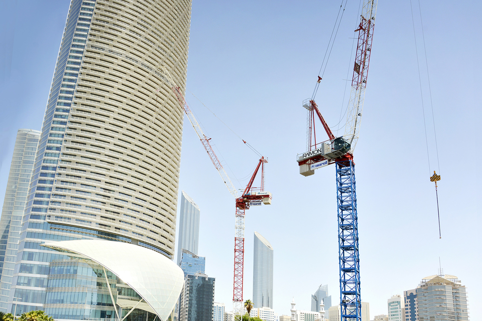 Nurol Erects Two Raimondi Cranes For Corniche Tower In Abu Dhabi
