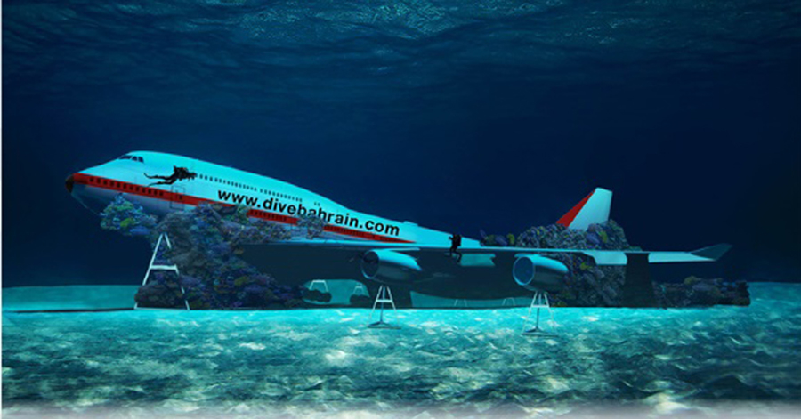A Boeing 747 will headline Bahrain's underwater theme park. A Boeing 747 will headline Bahrain's underwater theme park.