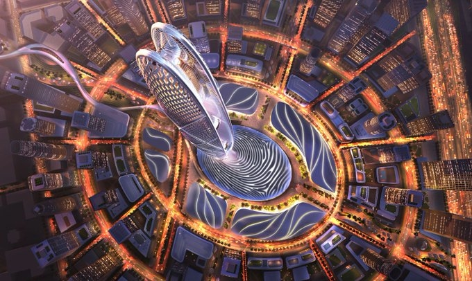 Dubai Holding's Burj Jumeira tower will rise 550m near Burj Al Arab. Dubai Holding's Burj Jumeira tower will rise 550m near Burj Al Arab.